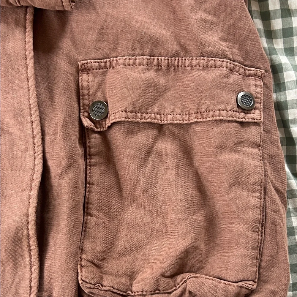 Free People linen blend Bomber Jacket - Picture 4 of 5